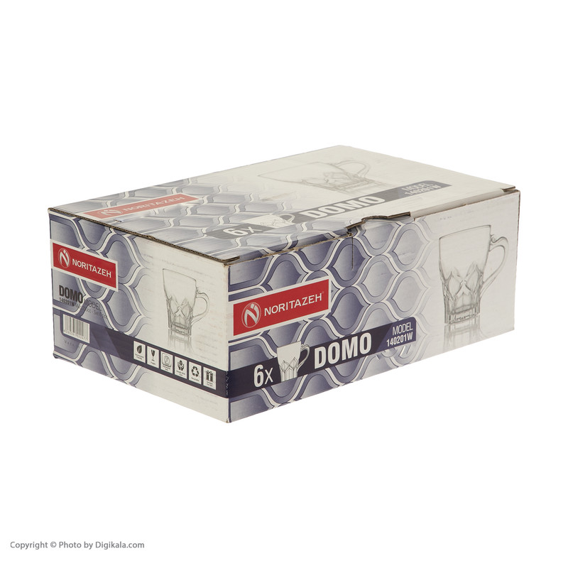 استکان نوری تازه سری Domo مدل 140201W بسته 6 عددی