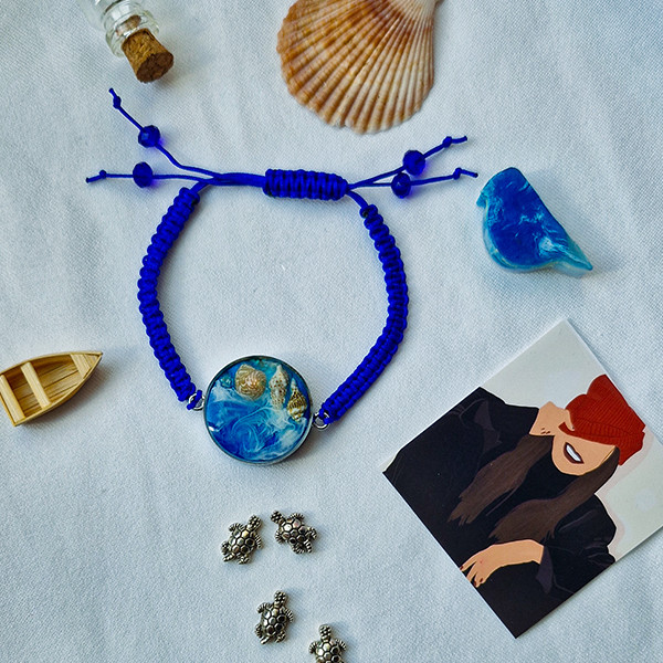 دستبند مدل رزینی طرح دریا کد 4 دستبند مدل رزینی طرح دریا کد 4