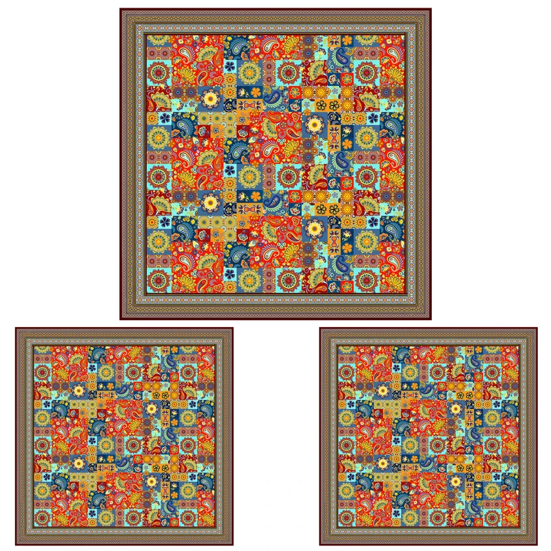 ست رومیزی سه تکه طرح چهل تکه کد 9941