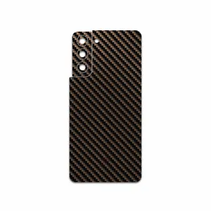MAHOOT Glossy-Brown-Fiber Cover Sticker for Samsung Galaxy S21 5G