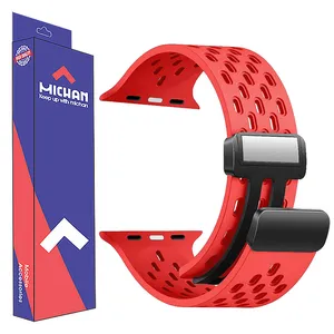 بند میچان مدل Silicone Mag مناسب برای اپل واچ سری سایز /42/44/45/46/49 میلی متری