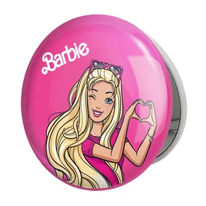 آینه جیبی خندالو طرح عروسک باربی مدل تاشو کد 24642 