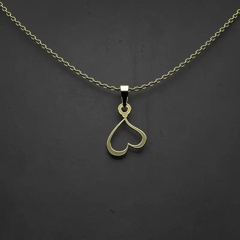 گردنبند طلا 18 عیار زنانه مدوپد مدل  طرح قلب کد DD1155