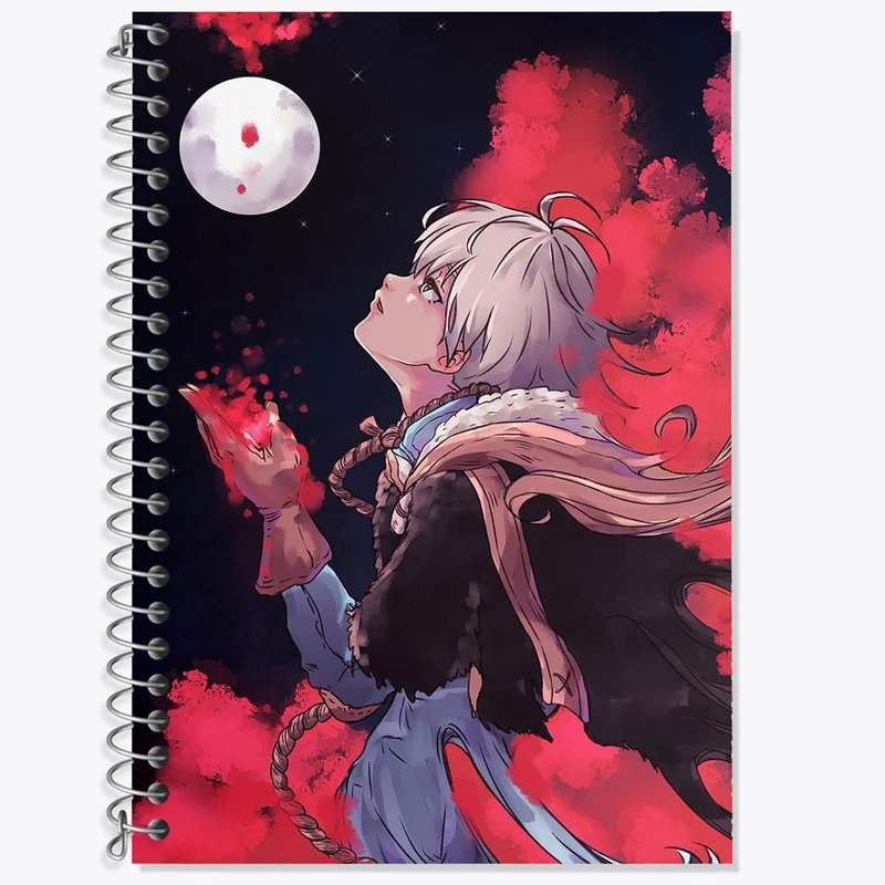 دفتر زبان 50 برگ خندالو مدل دو خط طرح فوشی انیمه به تو ای ابدی کد 15699