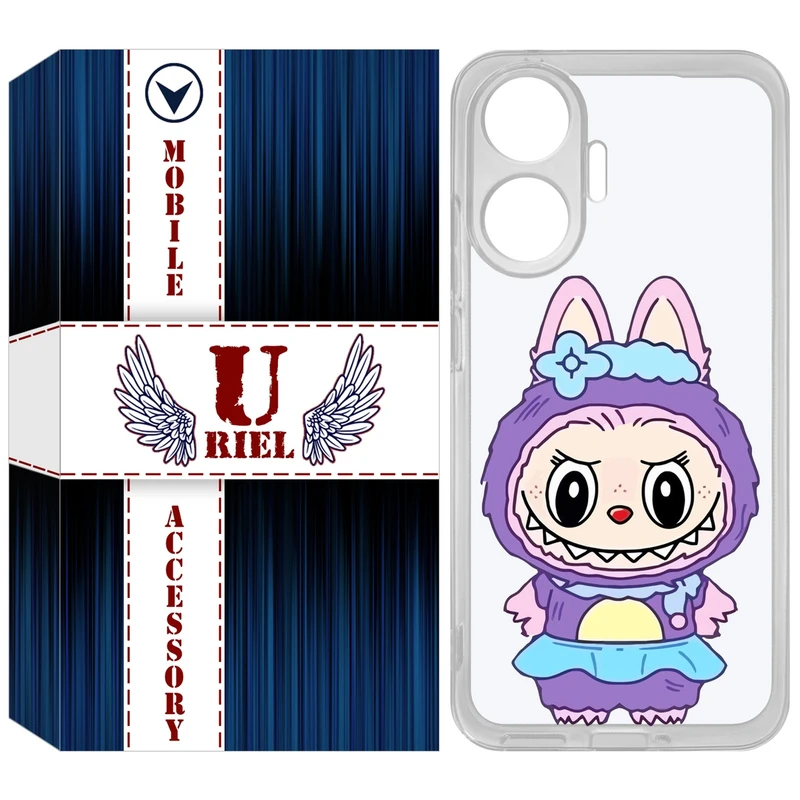 کاور یوریل مدل Clear کد 141 طرح لبوبو Labubu مناسب برای گوشی موبایل شیائومی Poco F7