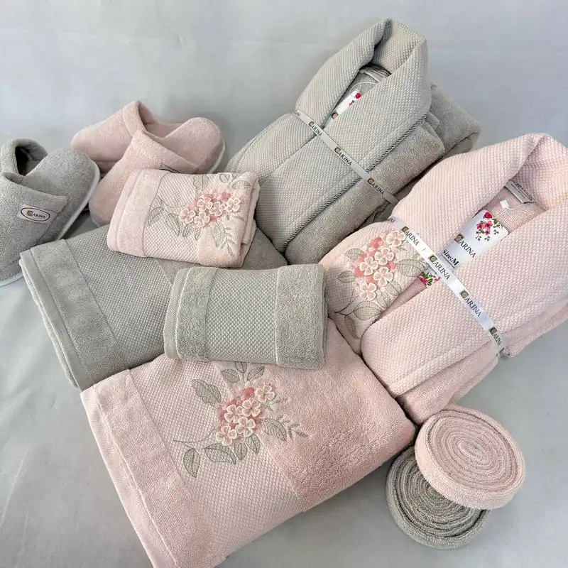 سرویس حوله کارینا مدل گلدیونا کد 01 مجموعه 8 عددی