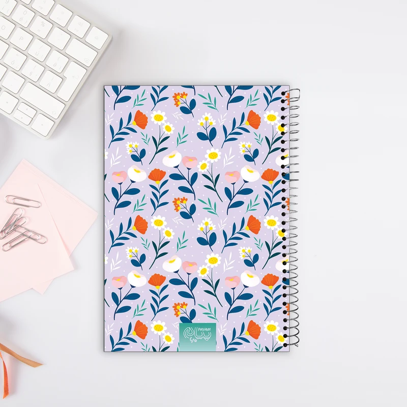 دفتر 60 برگ پیام طرح بنفشه کد 6068