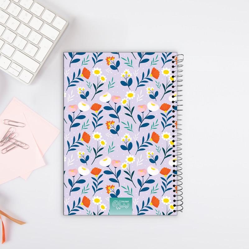 دفتر 60 برگ پیام طرح بنفشه کد 6068