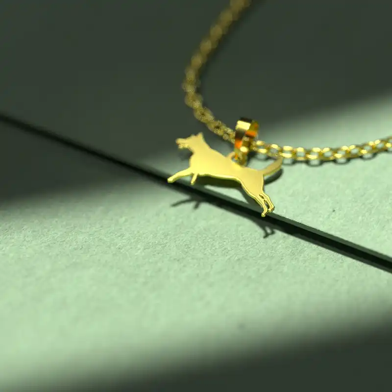 گردنبند طلا 18 عیار زنانه مدوپد مدل سگ کد J3-1-1064