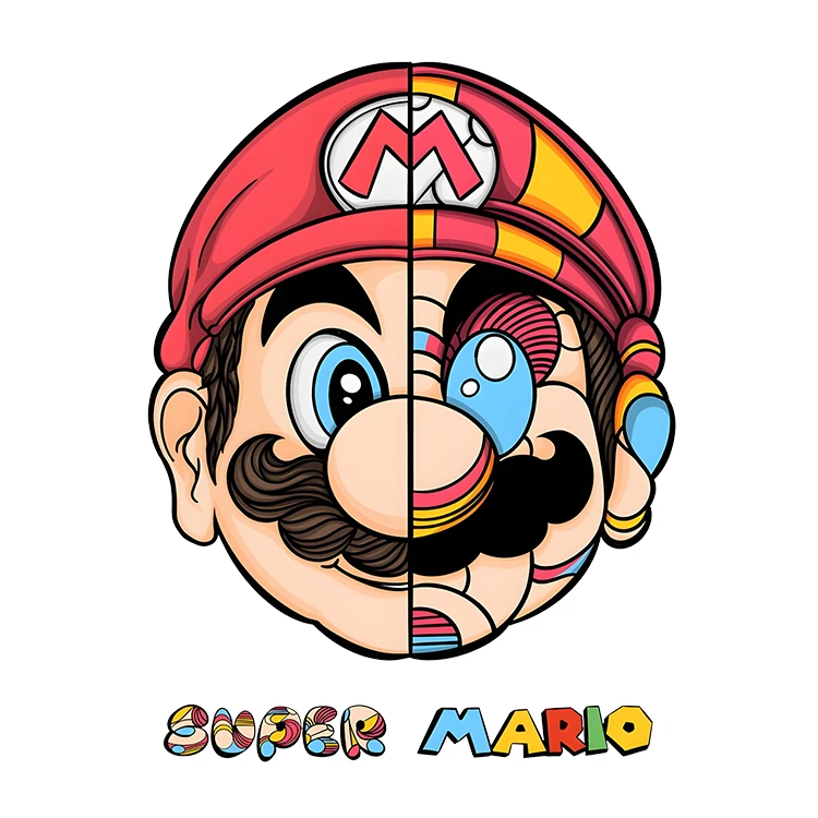 استیکر پارچه و لباس پاد آفرین مدل گیم پلی استیشن گیمر سوپرماریو کد S5089