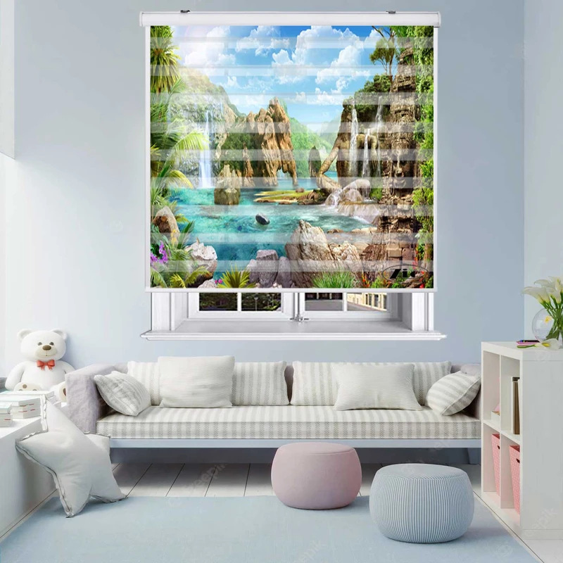 پرده زبرا زیو کد L5081 سایز 150X150 سانتی متر