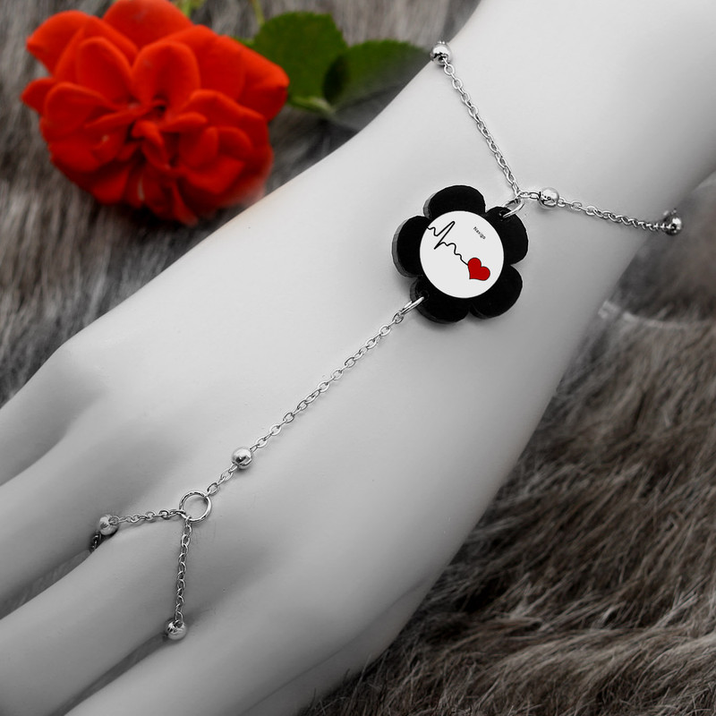دستبند زنانه ناکسیگو مدل تمیمه طرح ضربان قلب کد TM11189