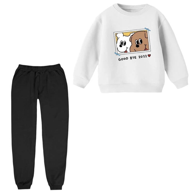 ست سویشرت و شلوار راحتی بچگانه مدل عکس یادگاری  