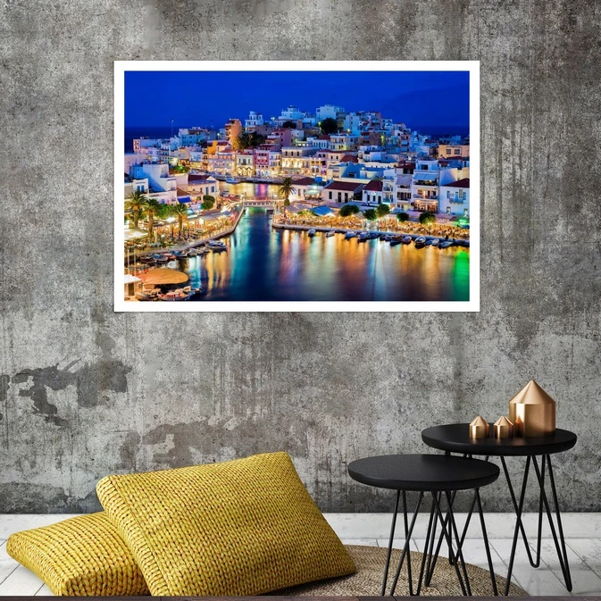 تابلو بکلیت طرح منظره شهر مدل قاب شاسی W-s8088