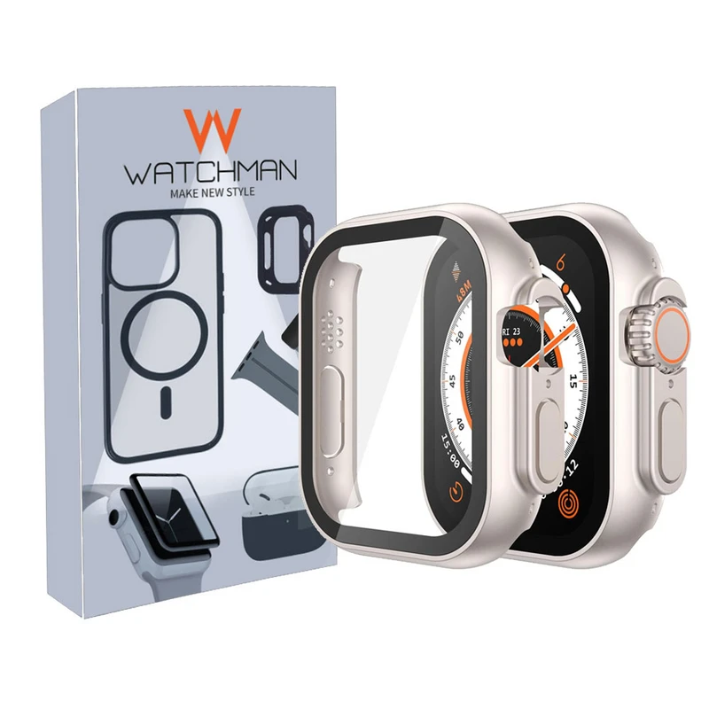 کاور واچ من مدل Full Cover مناسب برای اپل واچ Ultra 49 mm به همراه محافظ صفحه نمایش