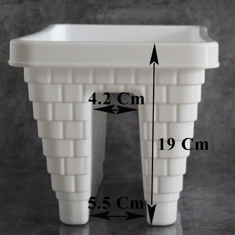 گلدان مدل نرده ای پلاستیکی طرح آجری مجموعه 3 عددی