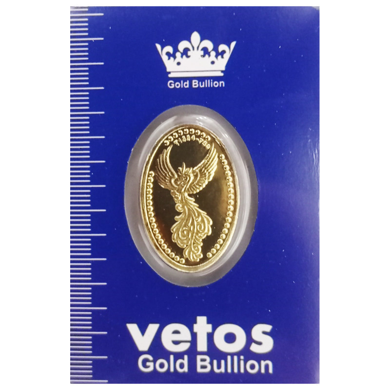 شمش طلا 18 عیار سین سان مدل سیمرغ بیضی SN1157