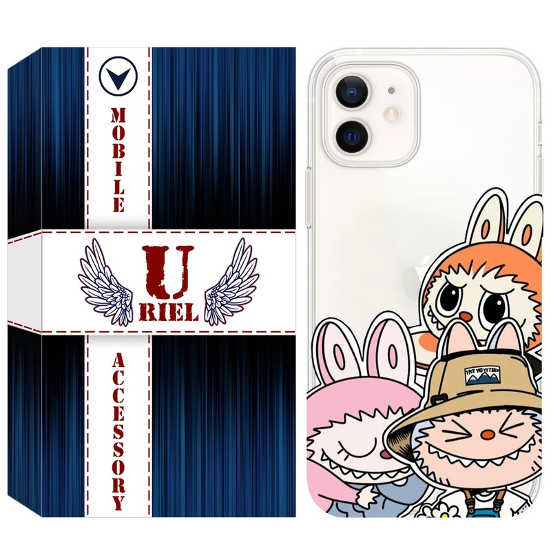 کاور یوریل مدل Clear کد 145 طرح لبوبو Labubu مناسب برای گوشی موبایل اپل iPhone 12