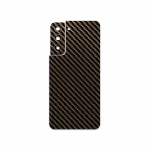 MAHOOT Glossy-Brown-Fiber Cover Sticker for Samsung Galaxy S21 FE 5G