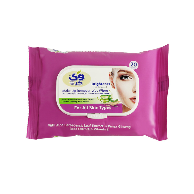 دستمال مرطوب وی کر مدل Ginseng- Aloe Vera بسته 20 عددی