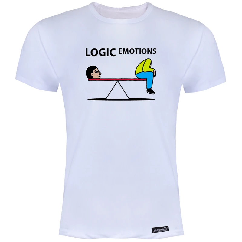 تی شرت آستین کوتاه مردانه 27 مدل Logic vs Emotions کد MH1566