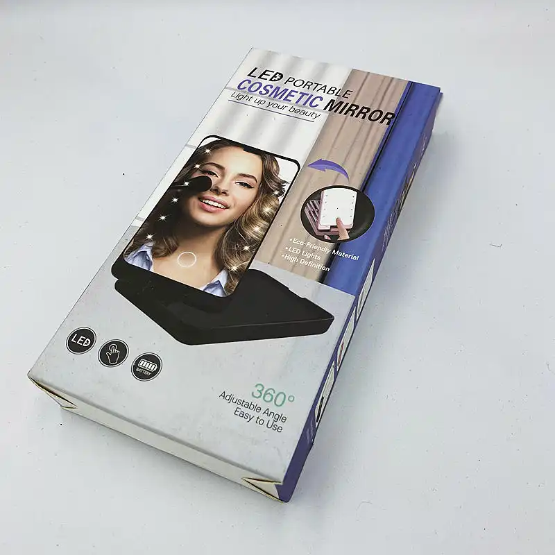 آینه آرایشی برقی مدل 360 به همراه برس آرایشی بسته 5 عددی