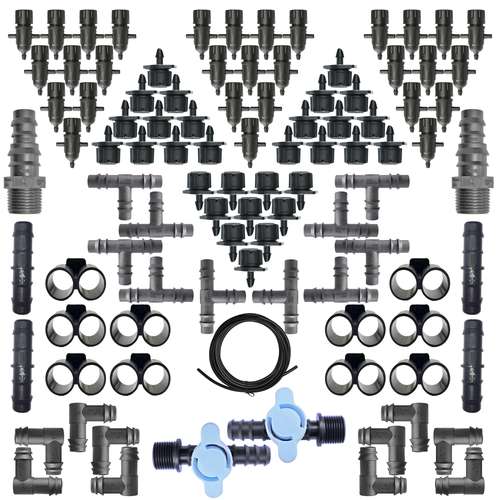 لوازم آبیاری قطره ای روان ریز مدل ALFA-99 مجموعه 99 عددی