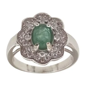 انگشتر نقره زنانه سلین کالا مدل زمرد ce-za139