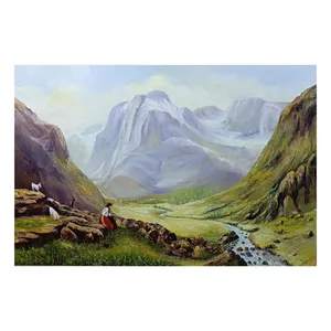تابلو نقاشی رنگ روغن مدل کوهستان 
