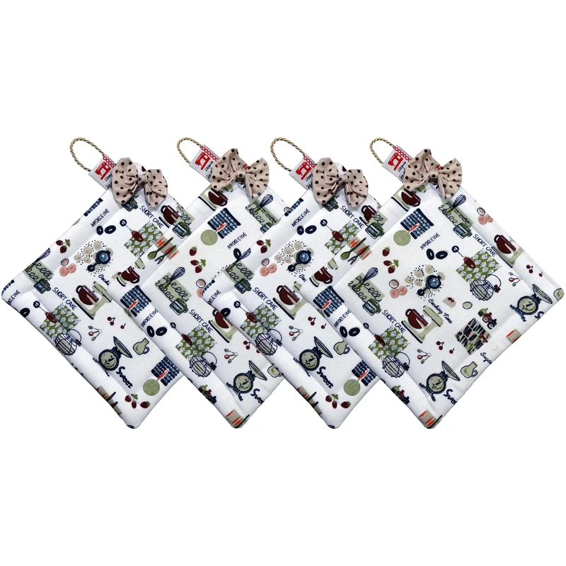 دستگیره منسوجات خسروشاهی برتر مدل  مربعی طرح آلفا بسته 4 عددی کد DGM224