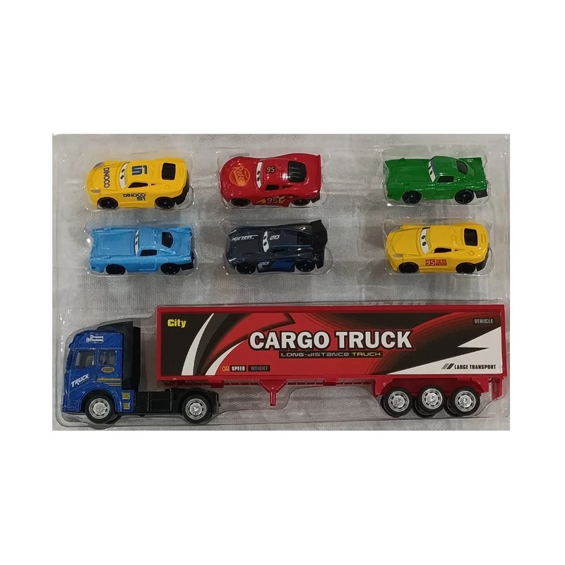 ماشین بازی مدل تریلی عقبکش مک کویین مجموعه ۷ عددی کد TRB-CAR7