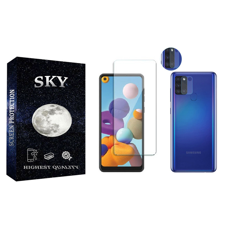 محافظ صفحه نمایش اسکای مدل SDHK-01 مناسب برای گوشی موبایل سامسونگ Galaxy A21s به همراه محافظ لنز دوربین