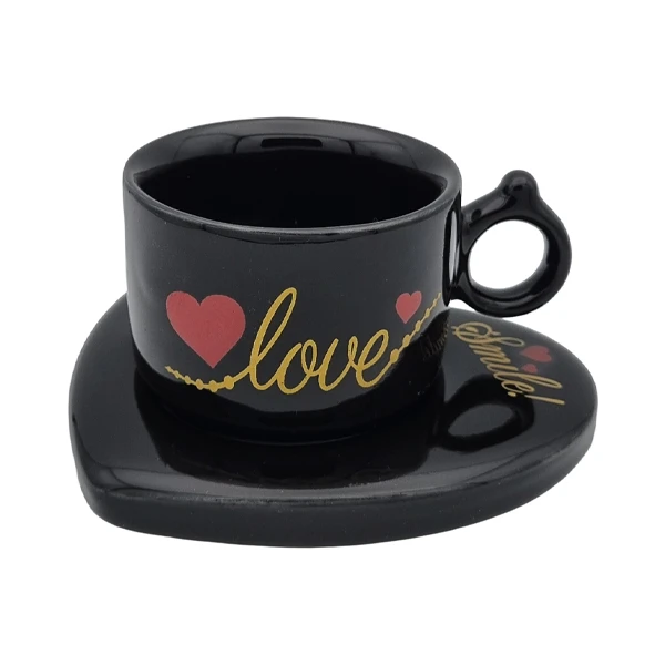 فنجان و نعلبکی مدل قلبی کد 14124xLove