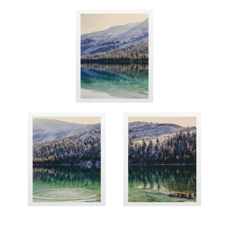 تابلو مدل مستردریاچه چاپ کوه مجموعه 3 عددی