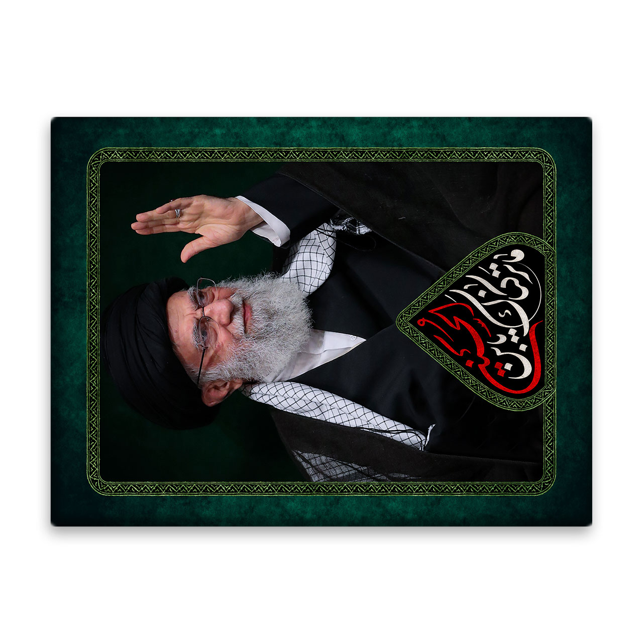 کاشی اطلس آبی طرح ما ترکناک یابن الحسین امام خامنه ای  مدل T5280