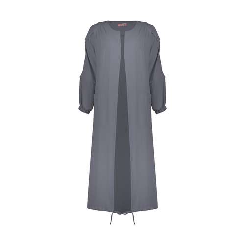 مانتو زنانه کد G9924 رنگ طوسی