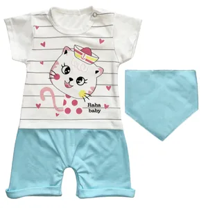 ست سربند و سرهمی نوزادی طرح گربه کد FF-036