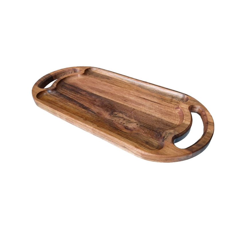 سینی دسته دار مدل بیضی سایز 21×45  سانتی متر