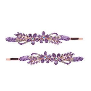 گیره مو زنانه مدل مجلسی نگین دار بسته 2 عددی