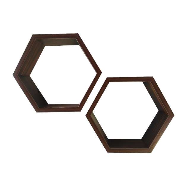 شلف دیواری مدل شش ضلعی کد sh-132 مجموعه دوعددی 