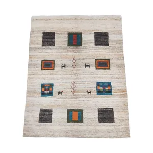 گبه بختیاری سه متری مدل خشتی زمینه کرم