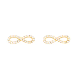 گوشواره طلا 18 عیار زنانه مدل بینهایت P0038