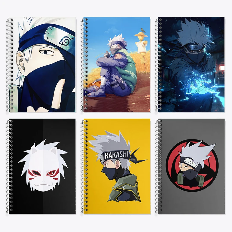 دفتر زبان 50 برگ خندالو مدل دو خط طرح انیمه ناروتو کد 665 مجموعه 6 عددی