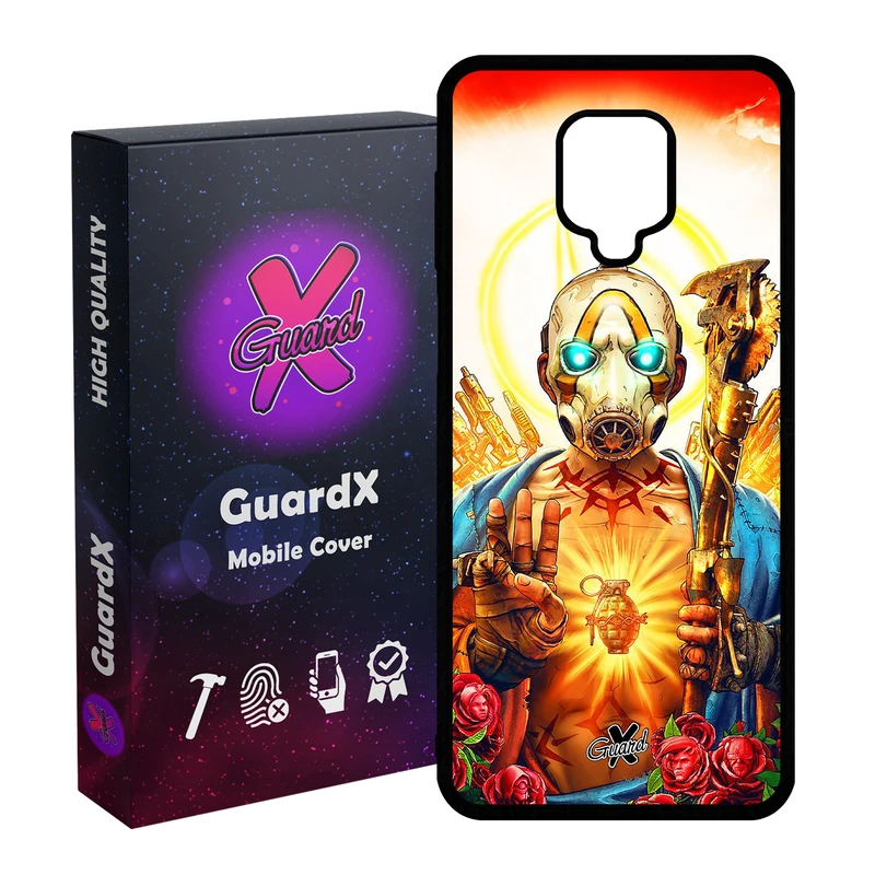 کاور گارد ایکس طرح Borderlands مدل Glass10068 مناسب برای گوشی موبایل شیائومی Redmi Note 9S / Note 9 Pro / Note 9 Pro Max
