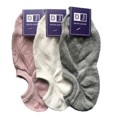 جوراب زنانه دکتر جوراب مدل پنبه توری قوزکی کد 40189-102 بسته 3 عددی