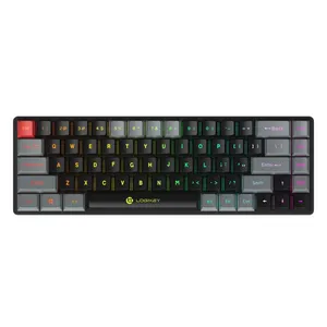 کیبورد گیمینگ بی سیم لاجی کی مدل K410B، سوییچ مکانیکال قرمز، Tenkeyless، نورپردازی RGB