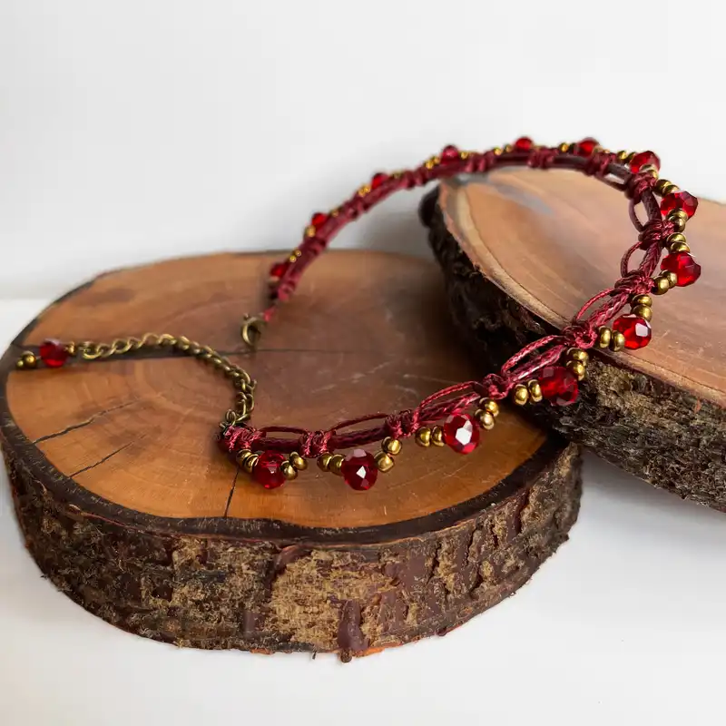 پابند زنانه دل تافته مدل چرمی کریستالی کد Dl_A22