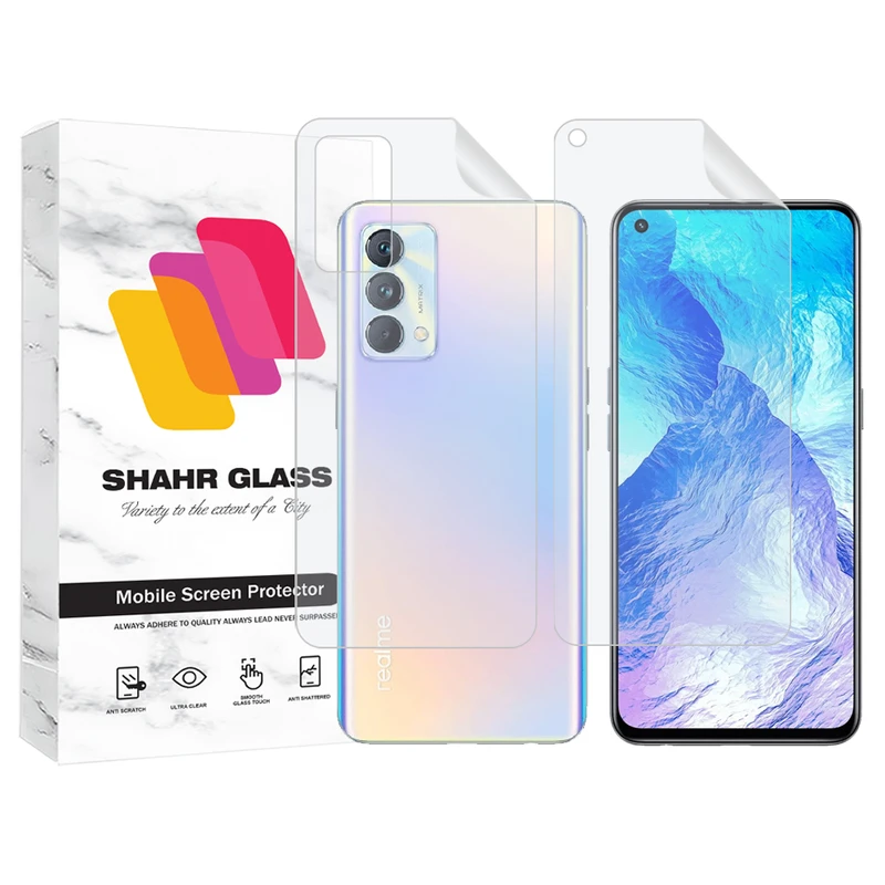 محافظ صفحه نمایش شهر گلس مدل MTNANFBSH مناسب برای گوشی موبایل ریلمی GT Master به همراه محافظ پشت گوشی