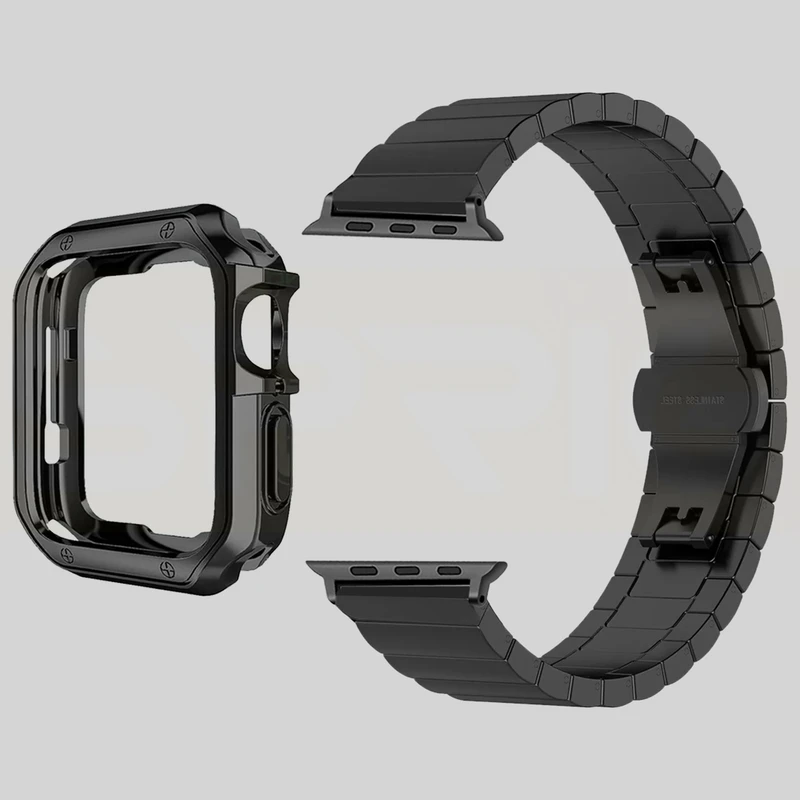 بند اسپریگ مدل Simple Link Lux مناسب برای اپل واچ سری 4/5/6/SE سایز 44mm به همراه کاور