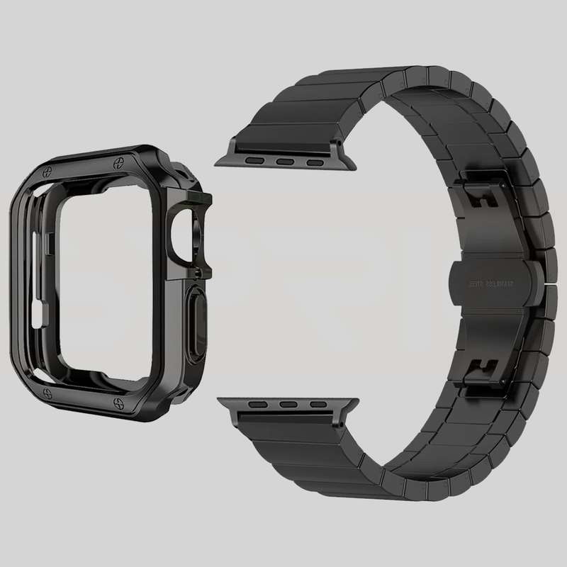 بند اسپریگ مدل Simple Link Lux مناسب برای اپل واچ سری 4/5/6/SE سایز 44mm به همراه کاور بند اسپریگ مدل Simple Link Lux مناسب برای اپل واچ سری 4/5/6/SE سایز 44mm به همراه کاور